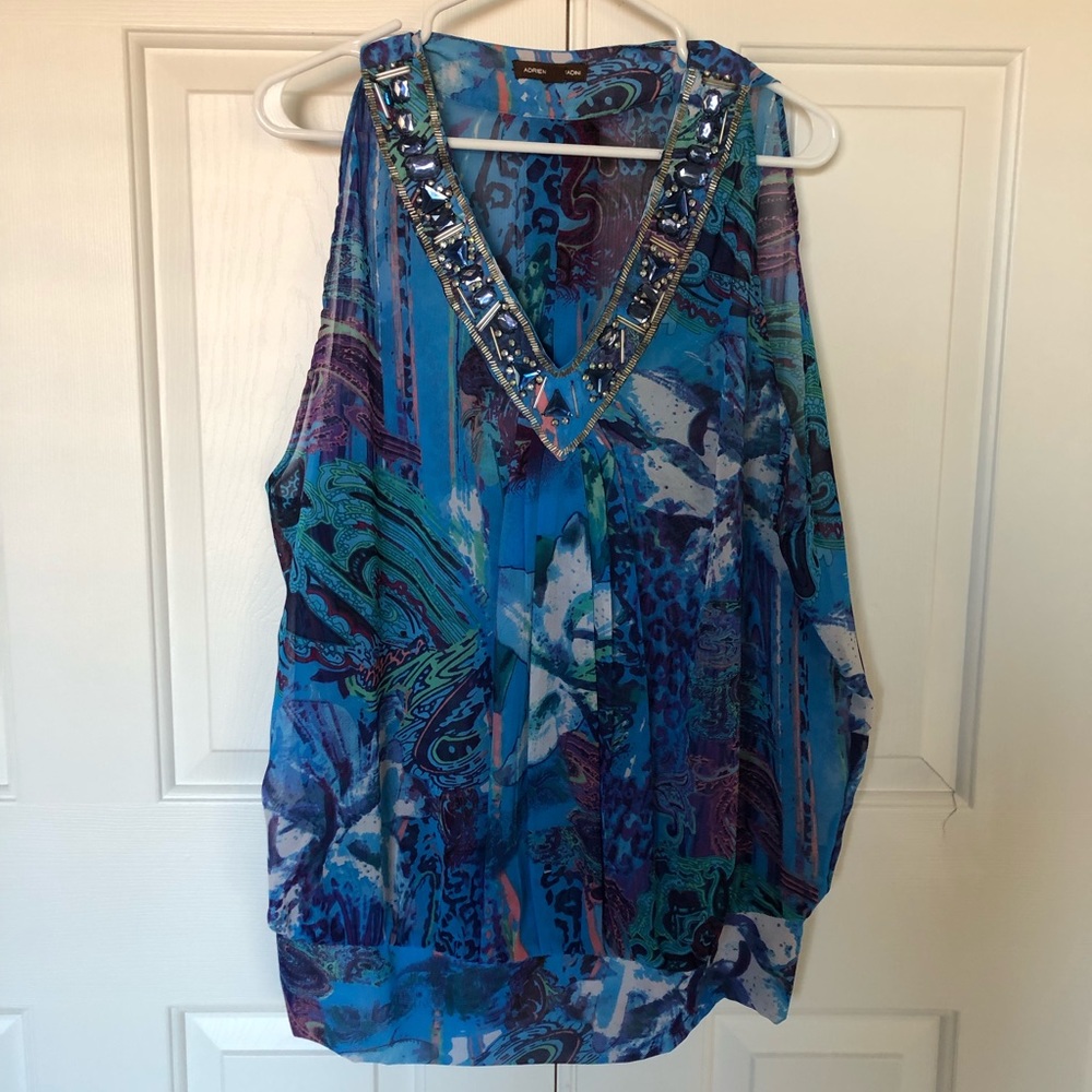 Adrienne Vittadini Jeweled Swim Cover up